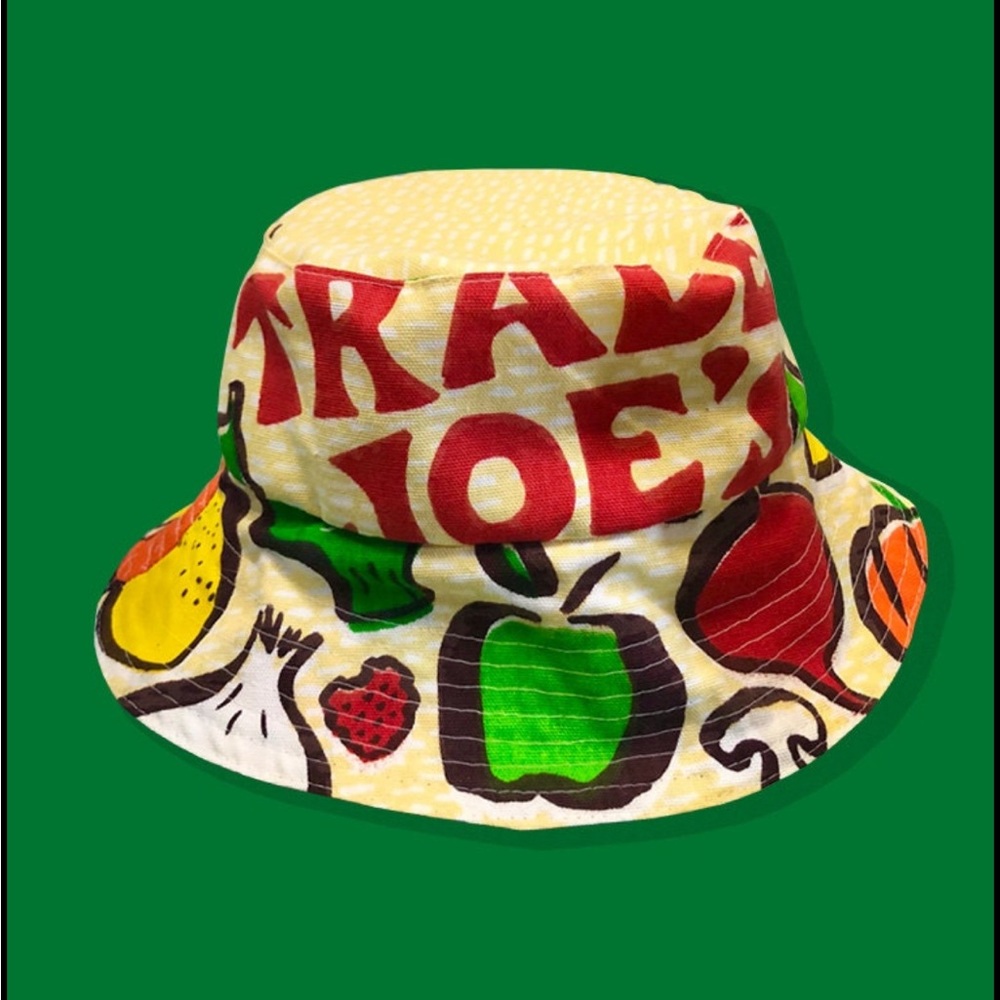 Trader Joe’s Bucket Hat, Trader Joe’s Hat, Repurposed Tote Bag Bucket Hat